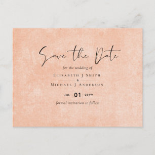 BUDGET Orange Yellow Script Wedding Postcard