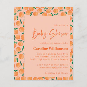 Budget Oranges Fruit Cute Baby Shower Invitation