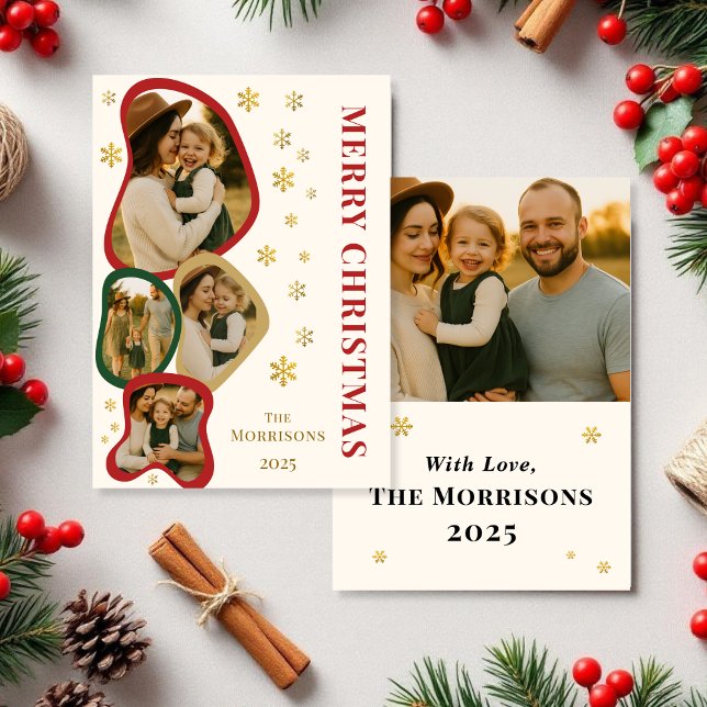 Budget Organic Frame Merry Christmas Photo Card (Creator Uploaded)