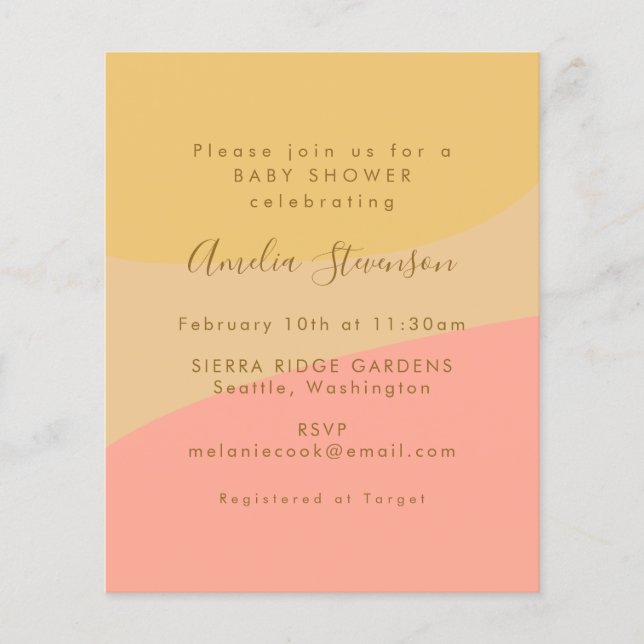 Budget Organic Shapes Pastel Baby Shower Invite (Front)