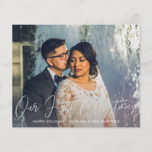 Budget Our First Christmas Photo & Red Plaid Flyer