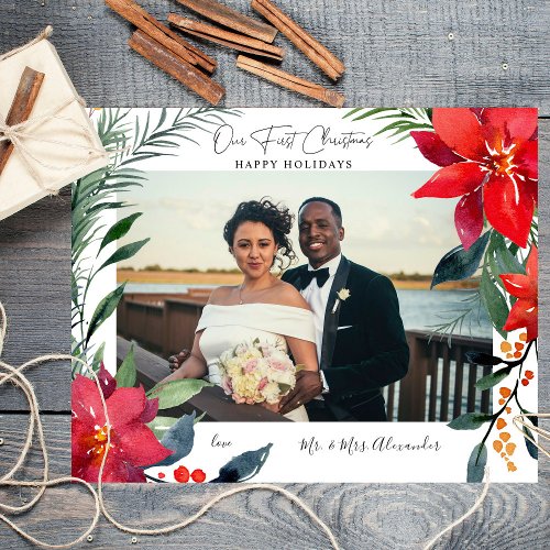 Budget Our First Christmas Poinsettia Photo Flyer