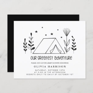 Budget Our Greatest Adventure Baby Shower Invite