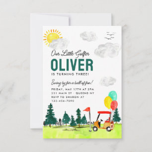 Budget Our Little Golfer Cart Club Golf Birthday Note Card