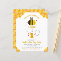 Budget Our Little Honey Bee Birthday Invitation