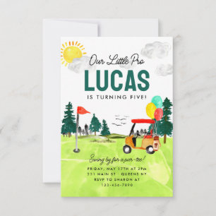 Budget Our Little Pro Par-tee Kids Golf Birthday Note Card