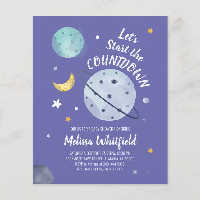 Budget Outer Space Baby Shower (Front)