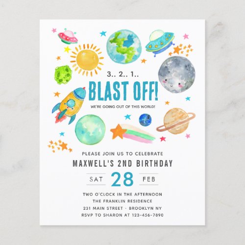 Budget Outer Space Blast Off Kid Birthday Party 