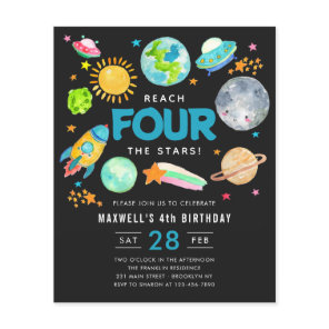 Budget Outer Space Stars Moon 4th Birthday Party