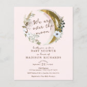 Budget Over The Gold Moon Boho Baby Shower Invite (Front)