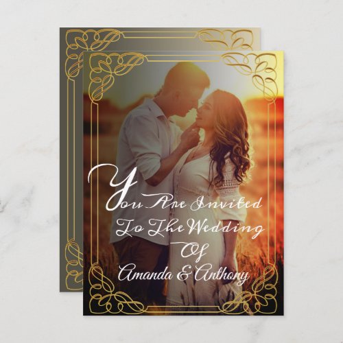 Budget overlay photo elegant wedding invitation