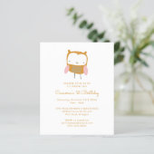 Budget Owl Flowers Simple 1st Birthday Invitation (Standing Front)