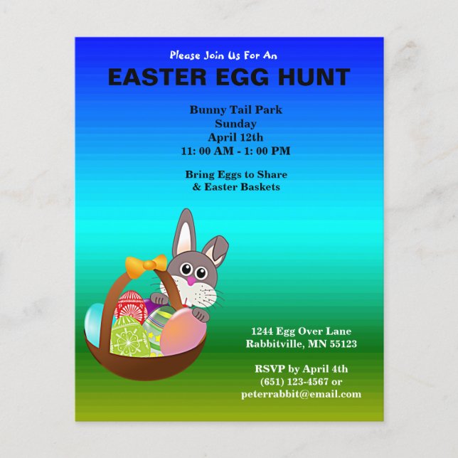 Budget Painted Eggs & Bunny Easter Egg Hunt Paper (Front)