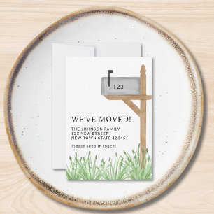 Budget Painted Mailbox New Address Moving Mini  Note Card