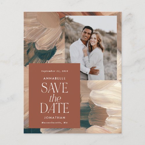 budget painted terracotta chic photo invitation flyer