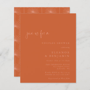 Budget Palm Botanical Burnt Orange Couples Shower