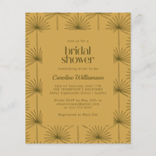 Budget Palm Leaf Botanical Mustard Bridal Shower