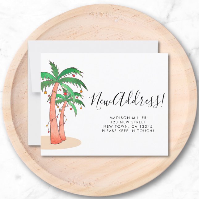 Budget Palm Trees Moving Announcement Card (Creator Uploaded)