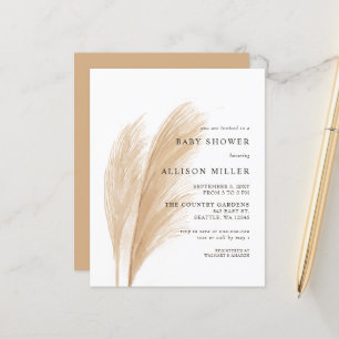 Budget Pampas Baby Shower Invitation