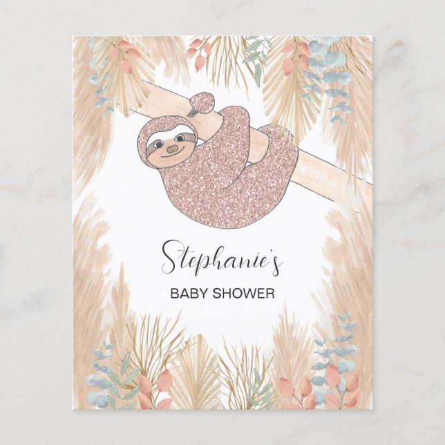  Budget Pampas Cute Animal Baby Shower Invitation  (Front)