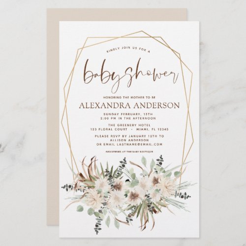 Budget Pampas Grass Baby Shower Boho Eucalyptus