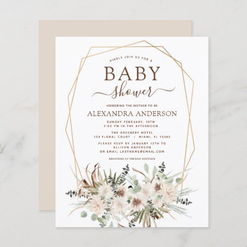 Budget Pampas Grass Baby Shower Boho Eucalyptus