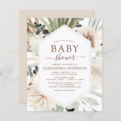 Budget Pampas Grass Baby Shower Boho Eucalyptus