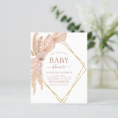 Budget Pampas Grass Baby Shower Boho Invitation (Standing Front)