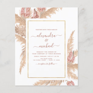 Budget Pampas Grass Bohemian Boho Tropical Wedding Flyer