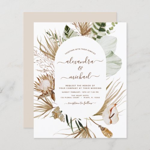 Budget Pampas Grass Bohemian Eucalyptus Wedding 