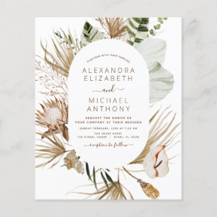 Budget Pampas Grass Bohemian Eucalyptus Wedding F Flyer