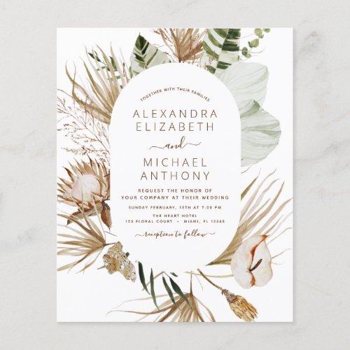 Budget Pampas Grass Bohemian Eucalyptus Wedding  F Flyer