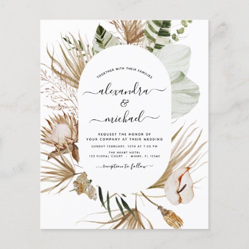 Budget Pampas Grass Bohemian Eucalyptus Wedding  F Flyer