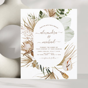 Budget Pampas Grass Bohemian Eucalyptus Wedding Flyer