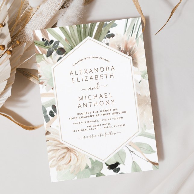 Budget Pampas Grass Boho Eucalyptus Wedding Flyer (Creator Uploaded)