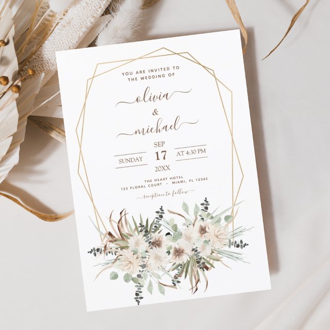 Budget Pampas Grass Boho Eucalyptus Wedding Flyer (Creator Uploaded)