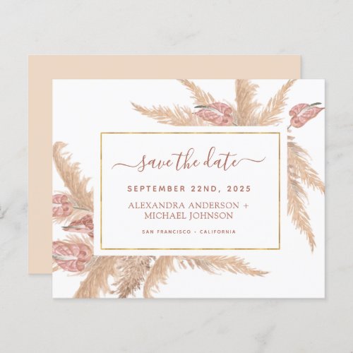 Budget Pampas Grass Boho Save the Date