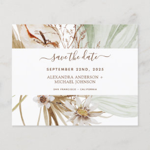 Budget Pampas Grass Boho Save the Date Flyer