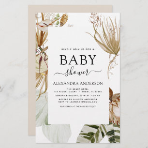Budget Pampas Grass Boho Tropical Baby Shower