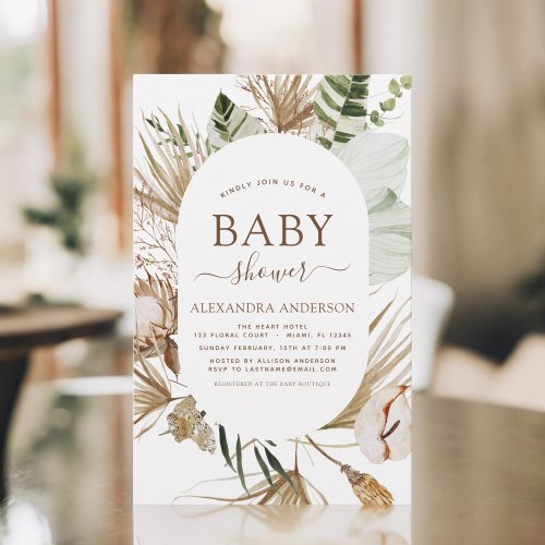 Budget Pampas Grass Boho Tropical Baby Shower