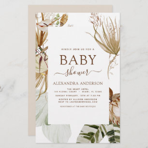 Budget Pampas Grass Boho Tropical Baby Shower