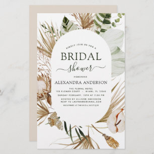 Budget Pampas Grass Boho Tropical Bridal Shower