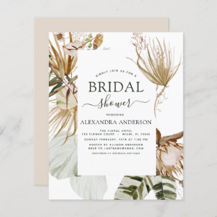 Budget Pampas Grass Boho Tropical Bridal Shower