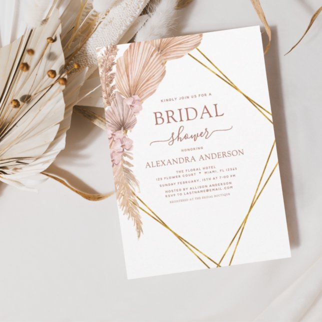 Budget Pampas Grass Bridal Shower Bohemian Boho Flyer (Creator Uploaded)