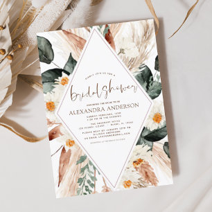 Budget Pampas Grass Bridal Shower Boho Eucalyptus Flyer