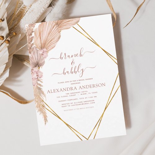 Budget Pampas Grass Brunch Bubbly Boho Flyer