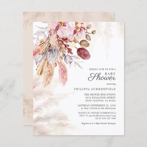 Budget Pampas Grass Dried Flowers Girl Baby Shower