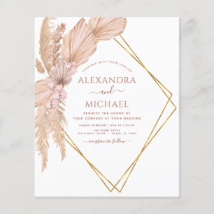 Budget Pampas Grass Photo Boho Tropical Wedding Flyer
