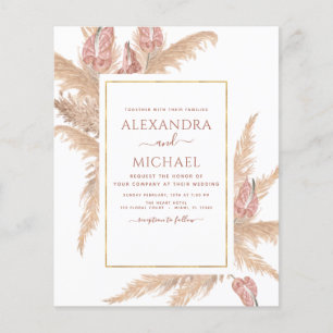 Budget Pampas Grass Photo Boho Wedding Flyer