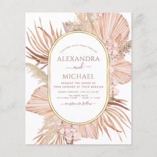 Budget Pampas Grass Photo Boho Wedding Flyer